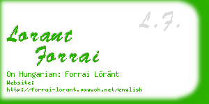 lorant forrai business card