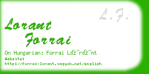 lorant forrai business card